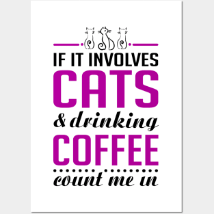 Cats and Coffee Funny Posters and Art